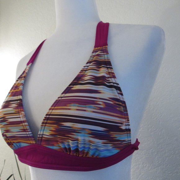 prAna Bikini Top Sz XS String Tie Striped - Picture 3 of 7